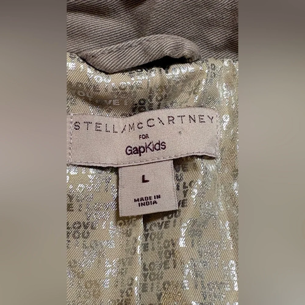 Stella McCartney for GapKids Double Breasted Trench Coat Gold Lining Taupe L